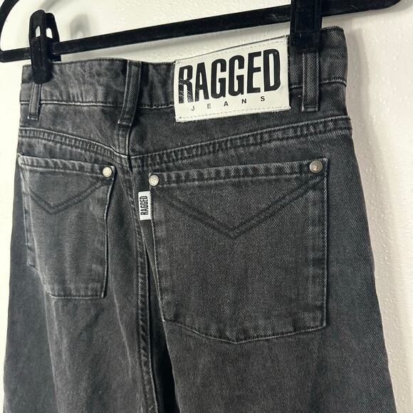 The Ragged Priest Jeans Wide Leg Denim Pants Raw Hem Black Charcoal 26 - Picture 6 of 11
